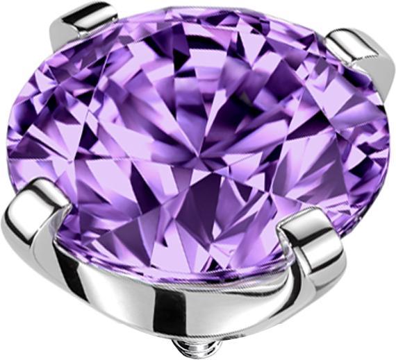 Star Piercing Dermal Anchor silber Kristall tanzanite gefasst (ohne Messing, Titan G23)
