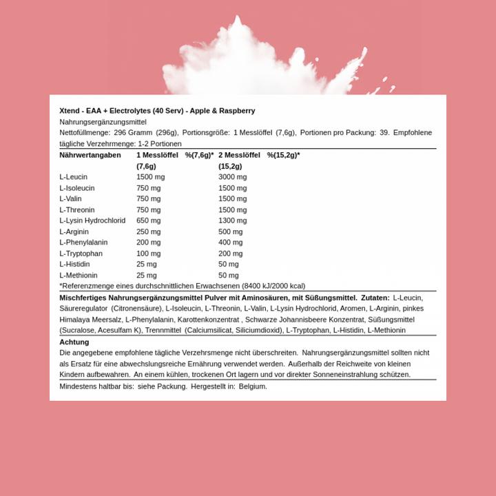 Actual product image Xtend EAA + Electrolytes (Apple & Raspberry, 1 pcs., 396 g)