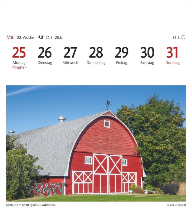 Produktbild Harenberg USA Sehnsuchtskalender 2026 - Wochenkalender mit 53 Postkarten (Deutsch)