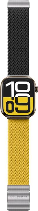 Produktbild Amazingthing 2er-Set Blend Band für Apple Watch 45/46/49 mm - Gelb-Schwarz/Schwarz (Edelstahl, Nylon)