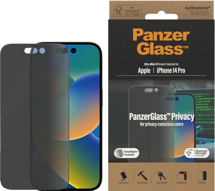 PanzerGlass Ultra Wide Fit Privacy (1 Stück, Apple iPhone 14 Pro)
