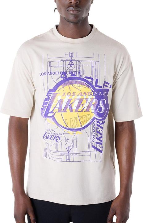 New Era NBA Shirt - GRAPHIC Los Angeles Lakers stone - M (M)