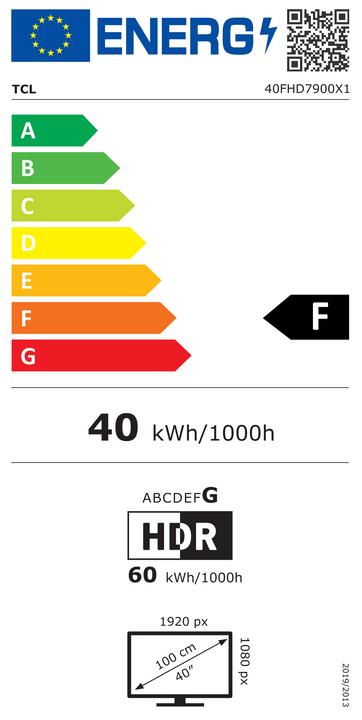 Etichetta energetica TCL FHD7900 (40", LED, Full HD)