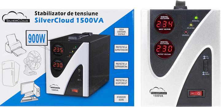 Produktbild SilverCloud Spannungsstabilisator 1500VA 900W 6,8A (1500 VA, 900 W, Online-Doppelwandler USV)