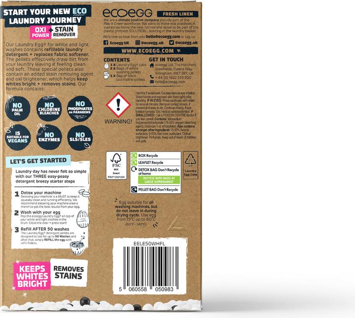 Image du produit Ecoegg L'oeuf pour le linge blanc - Spring Blossom (50 Cycles de lavage, Lessive en poudre)