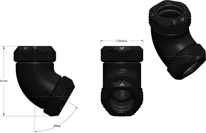 Produktbild Nanoxia CoolForce - 60?? HT Adapter 12 mm auf 12 mm