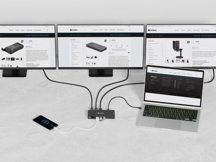Produktbild Sandberg USB-C 13in1 DockingStation Pro (USB-C, 4 Ports)