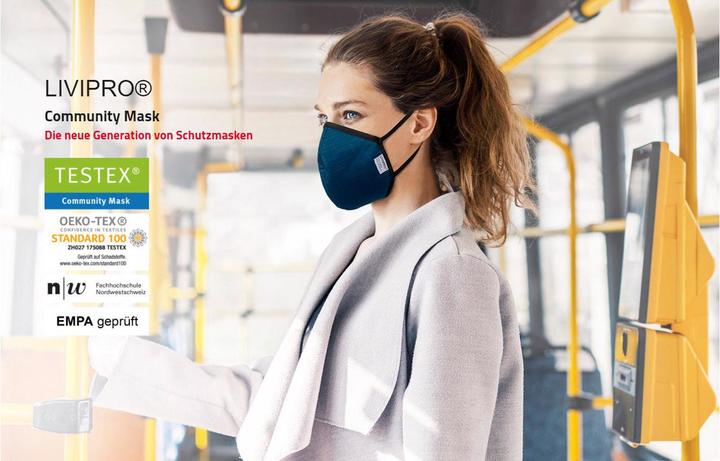 Actual product image Unrepa Community fabric mask LIVIPRO Compact, washable, size S (1 x)