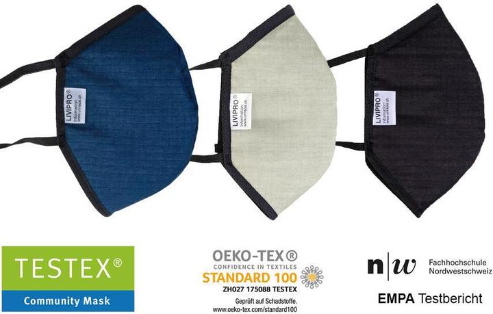 Actual product image Unrepa Community fabric mask LIVIPRO Compact, washable, size S (1 x)
