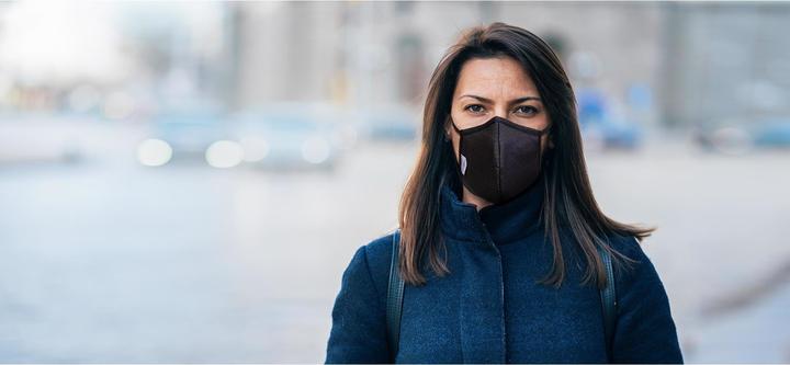 Actual product image Unrepa Community fabric mask LIVIPRO Compact, washable, size S (1 x)