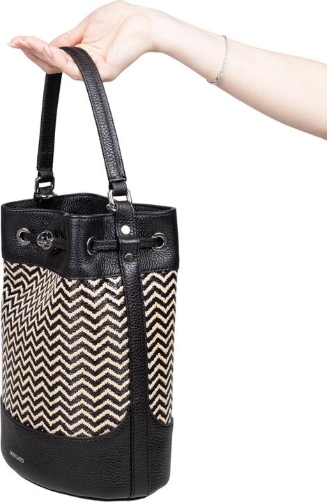 Zanellato monda wicker s bucket bag color black