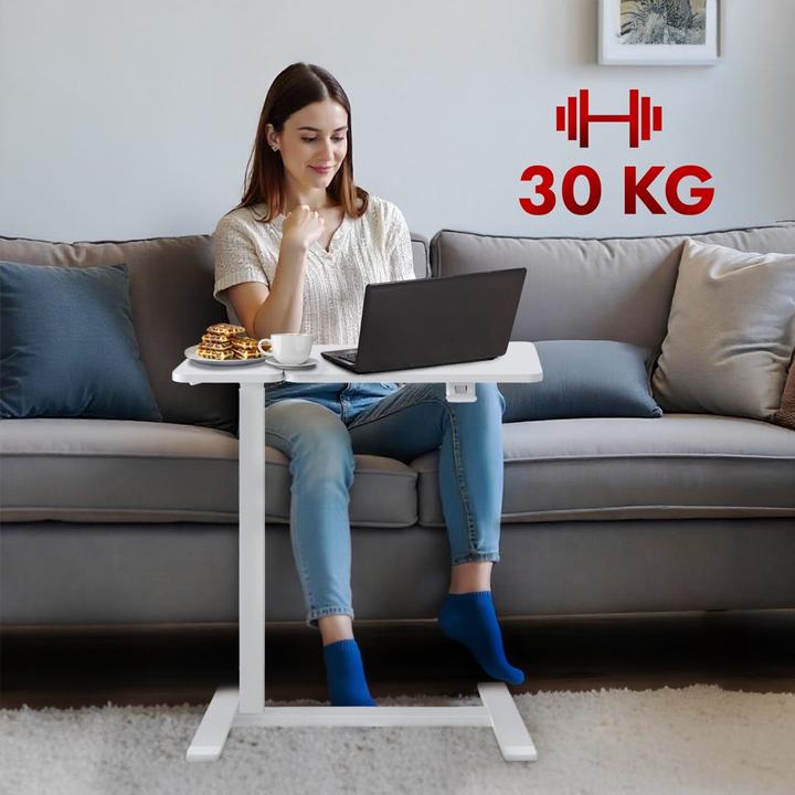Produktbild Maclean Mobiler Schreibtisch/Laptopständer weiss höhenverstellbar 76-109cm max. 30kg MC-120 W