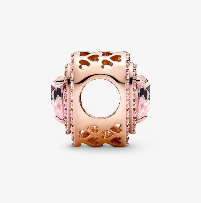 Immagine prodotto Pandora Charms/Beads a forma di cuore di rosa (Metallo, Lega metallica placcata oro rosa 14 carati)