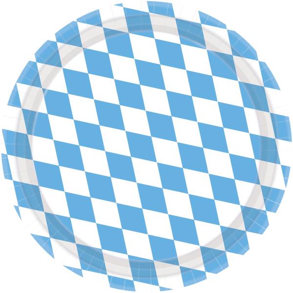Actual product image Riethmüller 8 Plates Bavaria light blue round paper 23cm (12 x)
