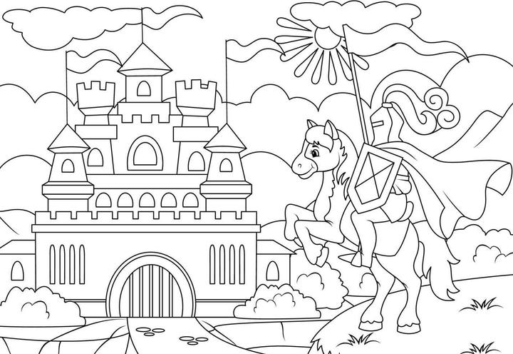 Actual product image Colourful tracing paper colouring fun - knights, dragons and castles