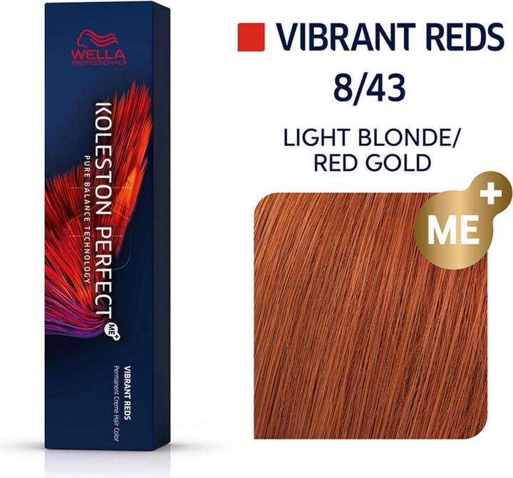 Actual product image Wella Koleston Vibrant Reds (8/43 Light Blonde Red-Gold)