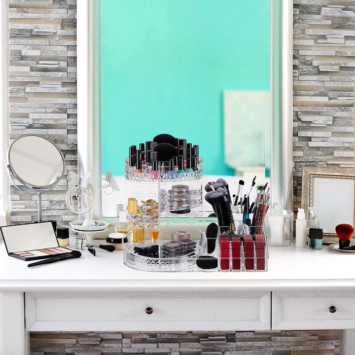 Produktbild Noya Acryl Beauty Make Up Organizer Aufbewahrungsbox - 360° Rotierend Transparent