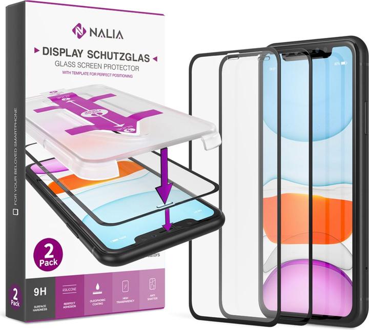 Produktbild Nalia Schutzglas & Applikator - Set (2x) (2 Stück, Apple iPhone 11 Pro Max, Apple iPhone XS Max)
