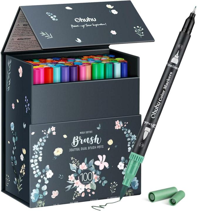 Ohuhu Série Maui Crayons à pinceau (Multicolore, 100 x)