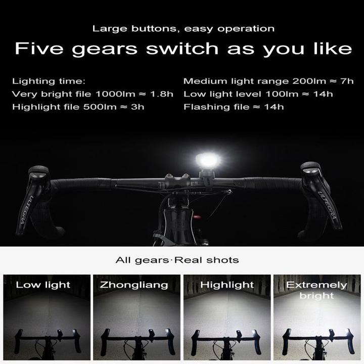 Produktbild Rockbros V9M-1000 front bicycle light 1000lm - black (1000 lm)