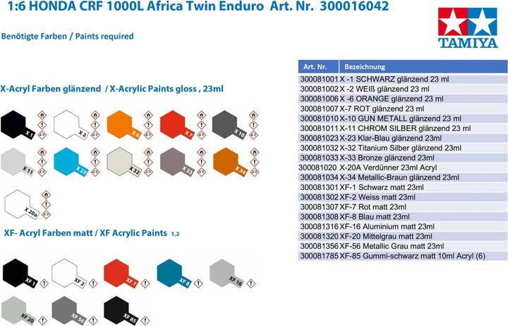Image du produit Tamiya 1/6 Honda CRF 1000L Africa Twin