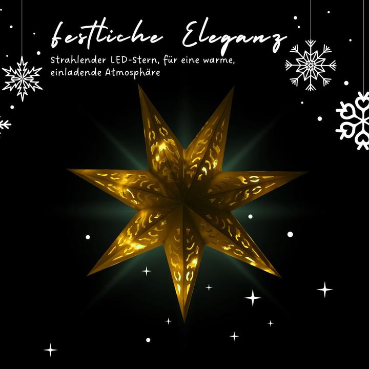 Immagine prodotto Hermex Stella di Natale a LED Stella appesa illuminazione lanterna Stella pieghevole