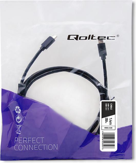 Produktbild Qoltec 52350 USB 3.1 type C male cable (1.40 m, USB 3.2 Gen 1)