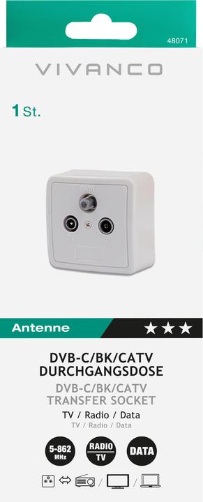 Produktbild Vivanco DVB-C BK Antennen-Durchgangsdose