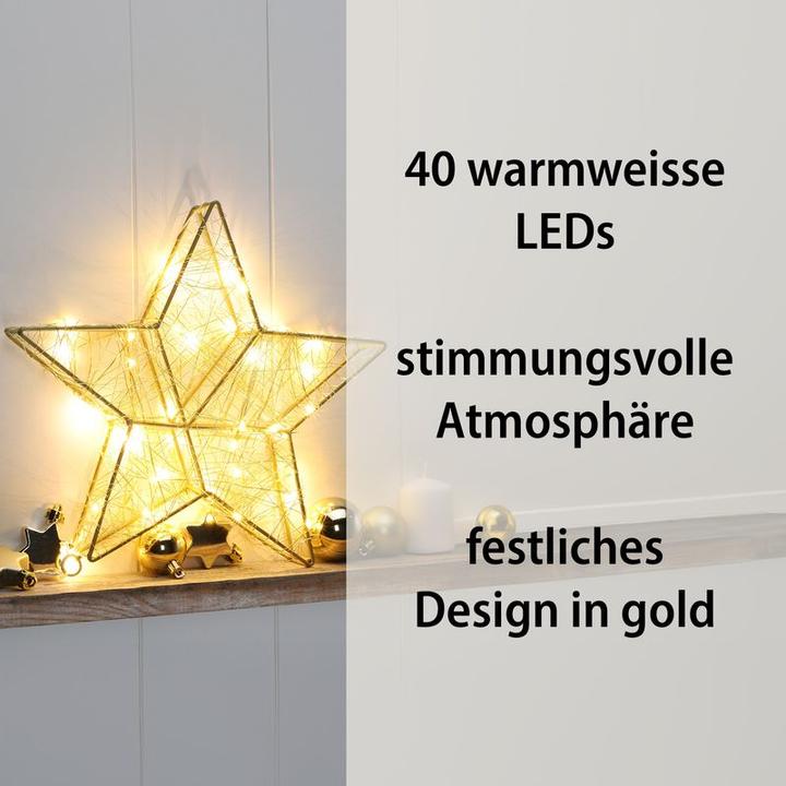 Produktbild Hermex LED-Weihnachtsstern Metallstern LED-Stern Drahtstern Leuchtstern