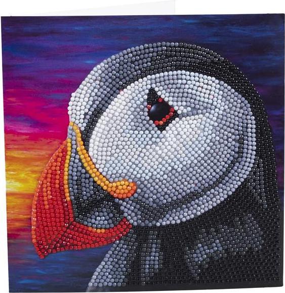 Actual product image Craft Buddy Puffin, Card 18x18cm Crystal Art