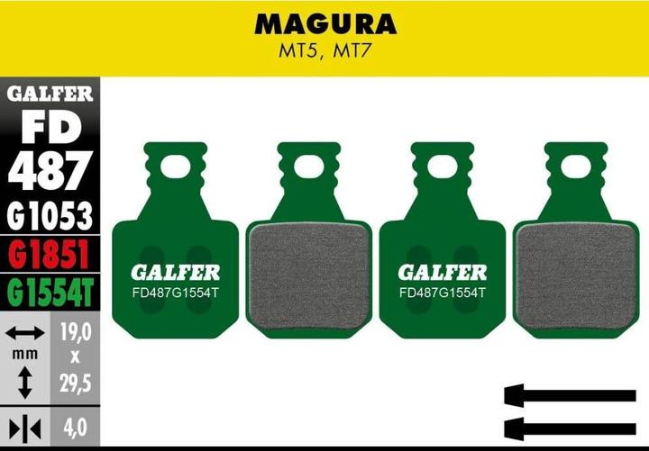 Produktbild Galfer Bike Pro Bremsbeläge für Magura MT5/7 (Magura, Semi-Metallisch)