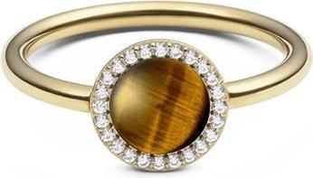 Daniel Wellington Gold-Plated Ring With Tiger's Eye And Crystals Audrey Dw0040122 (56)
