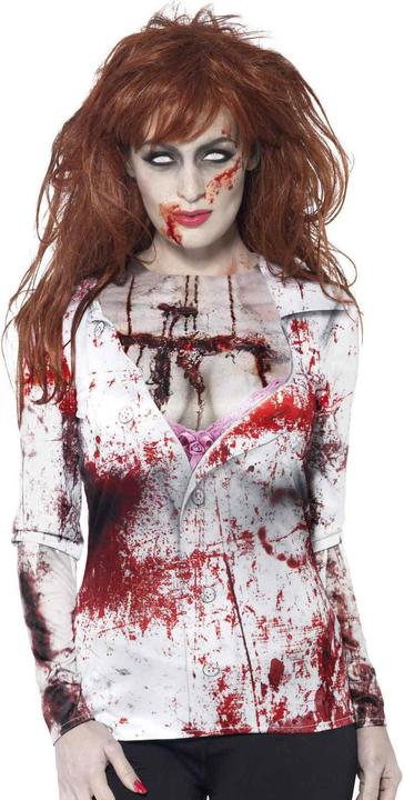 Produktbild Smiffys Zombie Frau Halloween T-Shirt, Sublimationsaufdruck (M)
