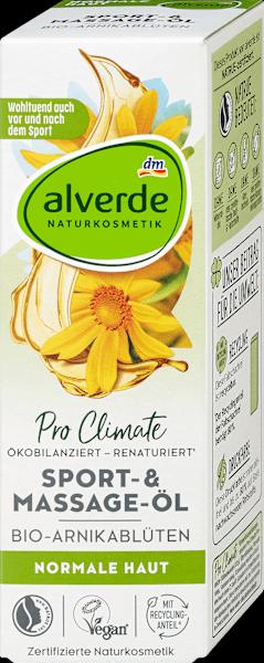 Produktbild dm alverde Sport- Massage-Öl Bio-Arnikablüten (Körperöl, 100 ml)