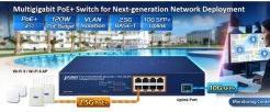 Produktbild Planet MGS910XP Switch 8p 100/1G/2.5G PoE & 1 SFP 10G (8 Ports)