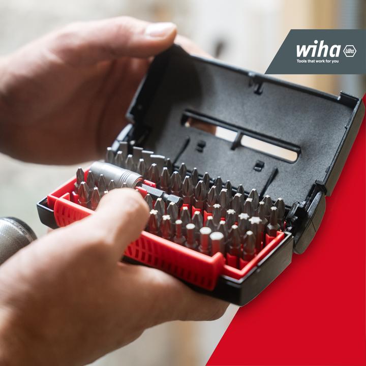 Produktbild Wiha Bit Set Collector Standard 25 mm 61-tlg. 1/4" C6,3 I in Box (4.5, 5.5, 6, 8 mm)