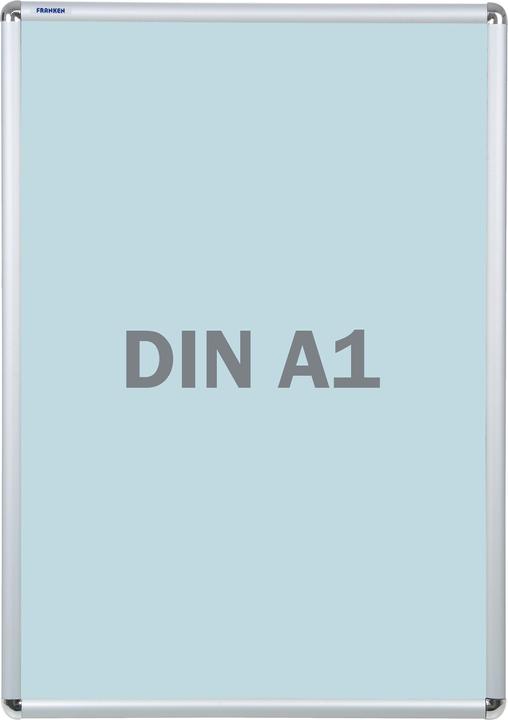 Image du produit Franken Cadre pour poster DIN A1, 25 mm profil du cadre aluminium anodisé argenté cadre à clipser, coins en (A1)