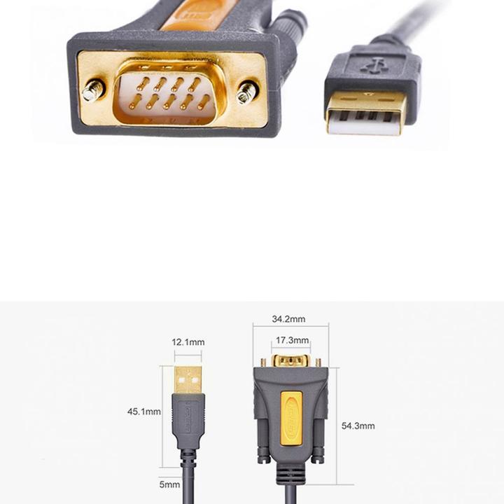 Image du produit Ugreen Câble USB do RS-232 CR104, 1.5m (black) (1.50 m)