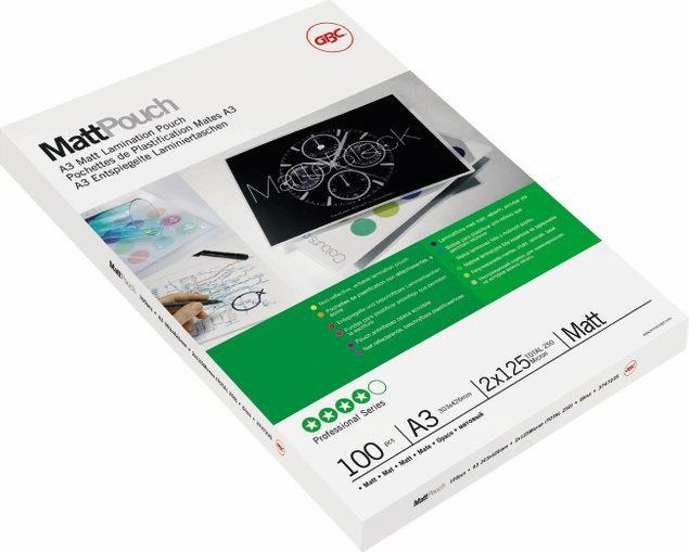 Produktbild GBC MATT POUCH - Heisslaminier-Folientaschen (A3, 100 Stück, 75 µm)