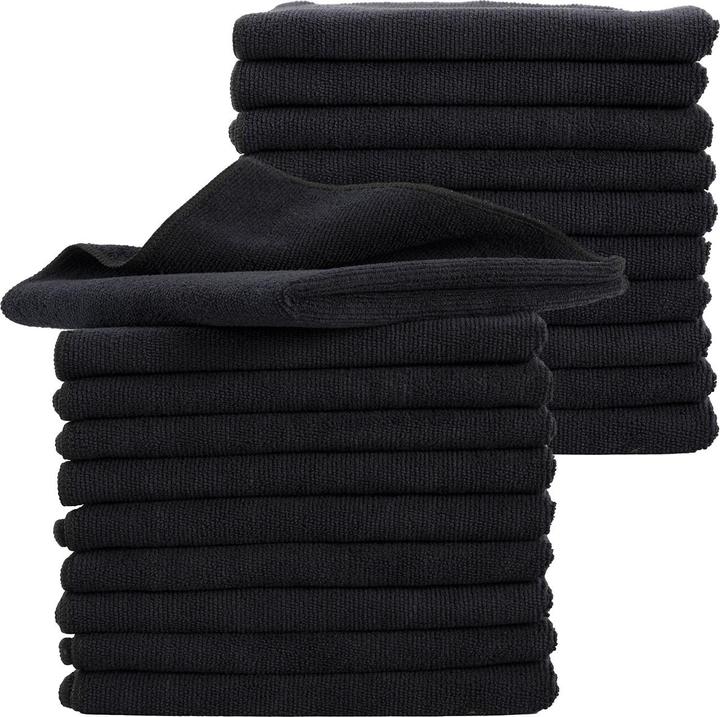 Produktbild Casativo 20er Set Mikrofaser-PutztÃ¼cher, schwarz, 40 x 40 cm (20 Stk.)