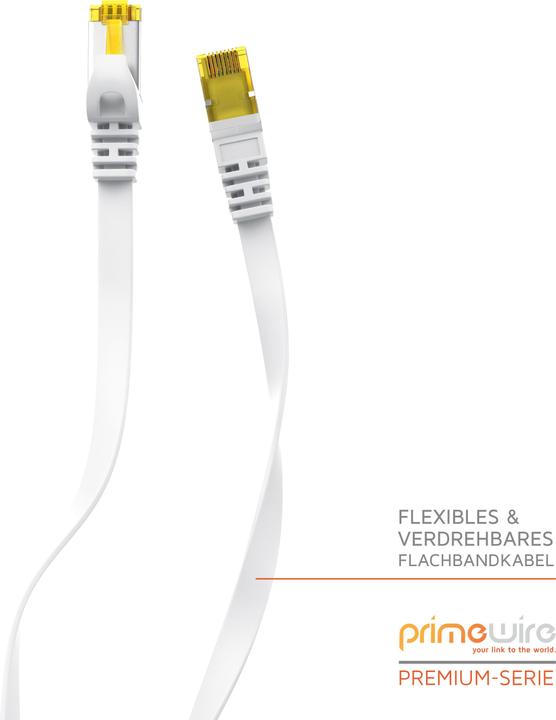 Produktbild Primewire CAT.7 Netzwerkkabel flach - Ethernet Gigabit Lan Kabel RJ45 - Patchkabel - komp. CAT.5 CAT.6 CAT.8 (U/FTP, CAT7, 10 m)
