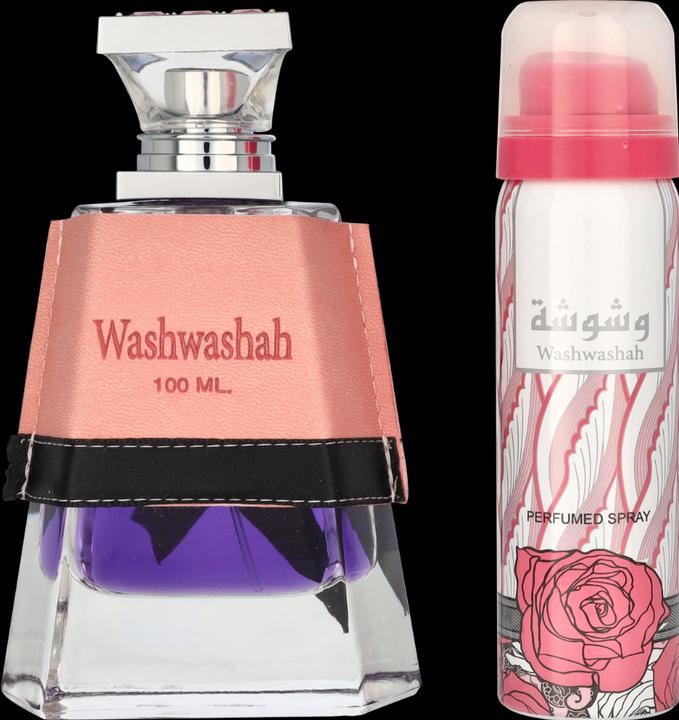 Actual product image Lattafa Perfumes Washwashah by Eau De Parfum Spray Plus 1.7 oz Deodorant 100 ml (Eau de parfum, 100 ml)