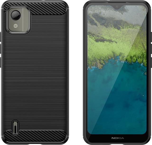 Produktbild Hurtel Carbon Case Silikonhülle für Nokia C110 - schwarz (Nokia C110)