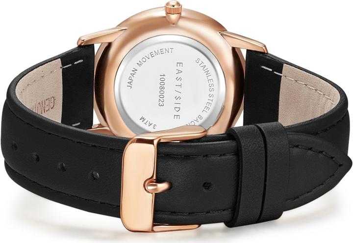 Produktbild Eastside Damen Quarzuhr Upper Union Echtleder schwarz - 9762 (Analoguhr, 33 mm)