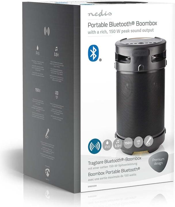 Actual product image Nedis SPBB-350 Bluetooth Party Speaker (3.50 h, Rechargeable battery operated)