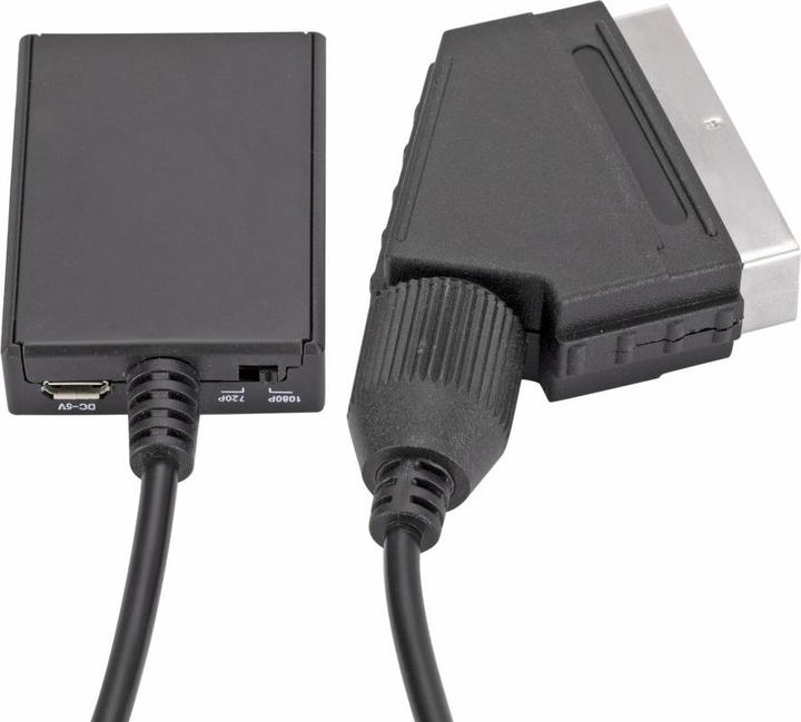 Actual product image Apfelkiste Scart auf HDMI 1080p FullHD Konverter Adapter Kabel für TV / PC / DVD - Schwarz 70cm