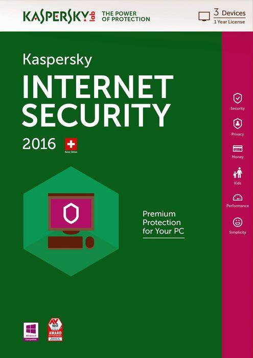 Kaspersky Internet Security 2016 SWISS EDITION (3 User, 12 Monate)