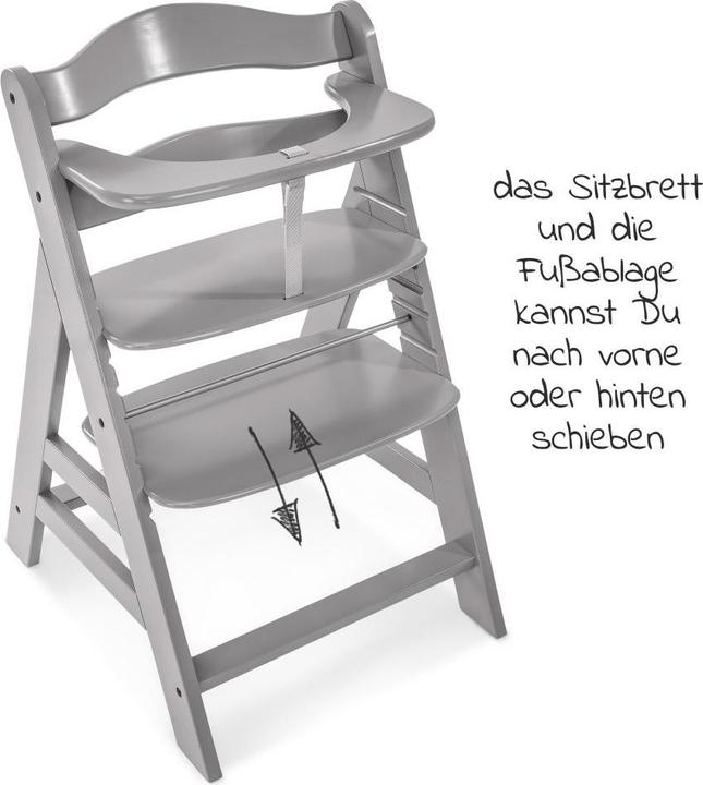 Actual product image Hauck Highchairs Highchair Alpha Plus Grey - in economy set incl. (Highchair)