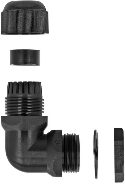 Produktbild Delock Kabelverschraubung 90° gewinkelt PG7 schwarz