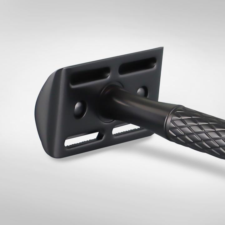 Actual product image Beldura Matte Black Straight Razor with Stand